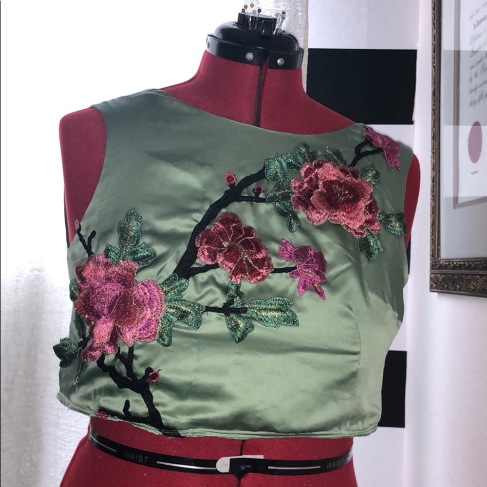 Sage green crop top